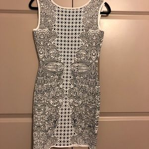 BCBGMaxAzria white and black dress. Heavy fabric.